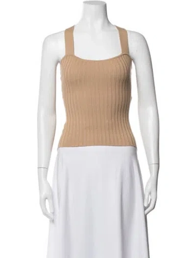 Pre-owned Anna Quan Scoop Neck Sleeveless Top In Neutrals