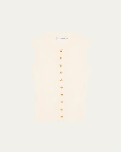 Anna Quan Serafina Button-front Top In Neutral
