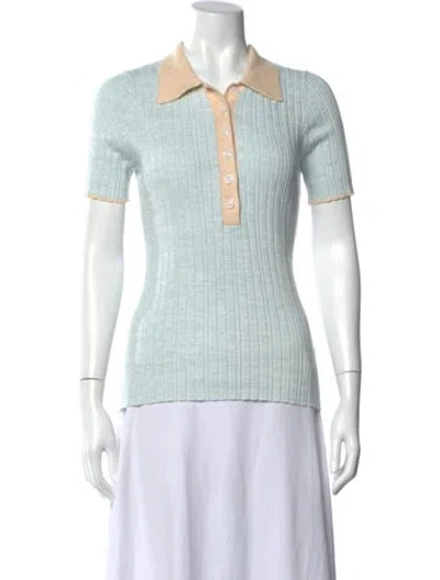 Pre-owned Anna Quan Short Sleeve Polo In Blue