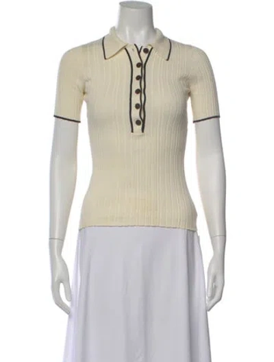 Pre-owned Anna Quan Short Sleeve Polo In Neutral
