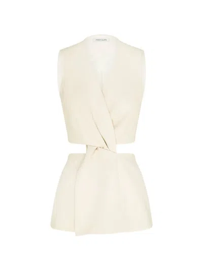 Anna Quan Sia Wrap-front Vest In Neutrals