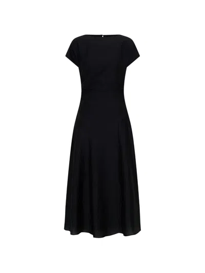 Anna Quan Skyla Gathered Midi Dress In Black
