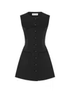 Anna Quan Sofia Button-front Mini Dress In Black