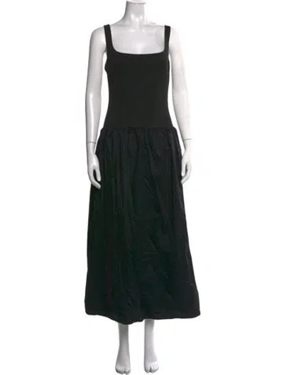 Pre-owned Anna Quan Square Neckline Long Dress In Black