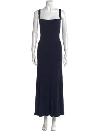 Pre-owned Anna Quan Square Neckline Long Dress In Blue