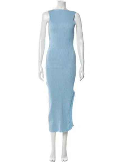 Pre-owned Anna Quan Square Neckline Long Dress In Blue