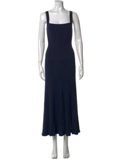 Pre-owned Anna Quan Square Neckline Long Dress In Blue