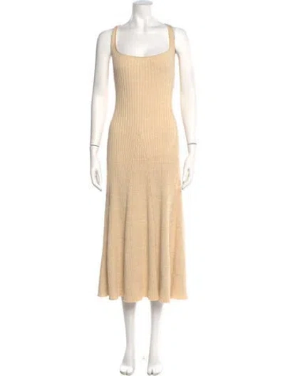 Pre-owned Anna Quan Square Neckline Long Dress In Neutral