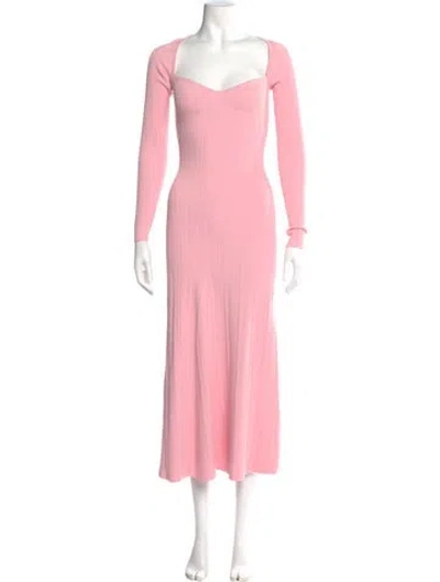 Pre-owned Anna Quan Square Neckline Long Dress In Pink