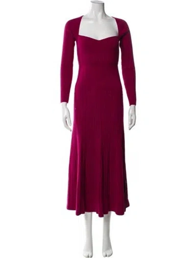 Pre-owned Anna Quan Square Neckline Long Dress W/ Tags In Burgundy