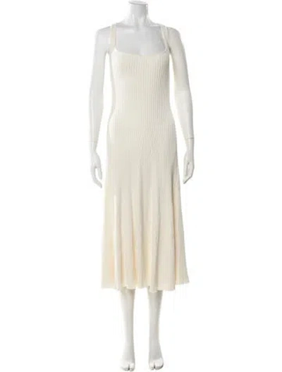 Pre-owned Anna Quan Square Neckline Long Dress In White