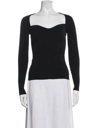 Pre-owned Anna Quan Square Neckline Long Sleeve Top W/ Tags In Blue