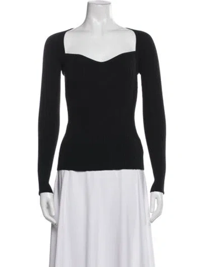 Pre-owned Anna Quan Square Neckline Long Sleeve Top W/ Tags In Blue