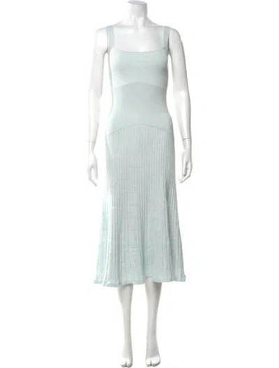 Pre-owned Anna Quan Square Neckline Midi Length Dress In Blue