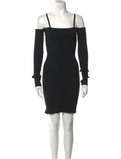 Pre-owned Anna Quan Square Neckline Mini Dress In Black