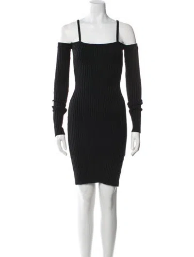 Pre-owned Anna Quan Square Neckline Mini Dress In Blue