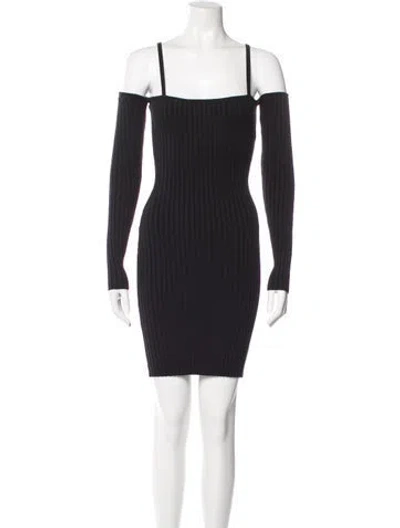 Pre-owned Anna Quan Square Neckline Mini Dress In Gray