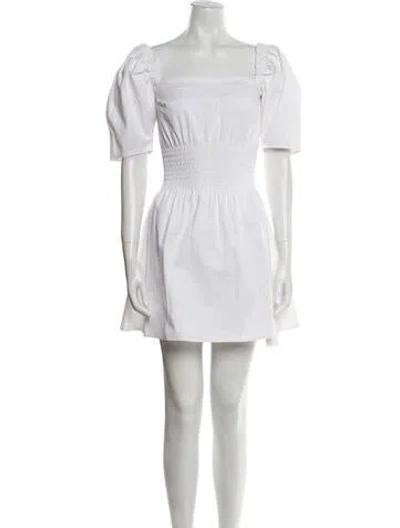 Pre-owned Anna Quan Square Neckline Mini Dress In Neutral