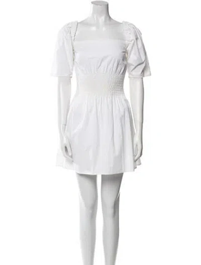 Pre-owned Anna Quan Square Neckline Mini Dress In Neutral