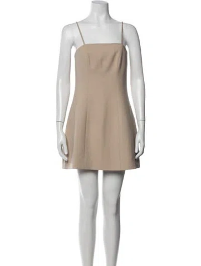 Pre-owned Anna Quan Square Neckline Mini Dress In Neutrals