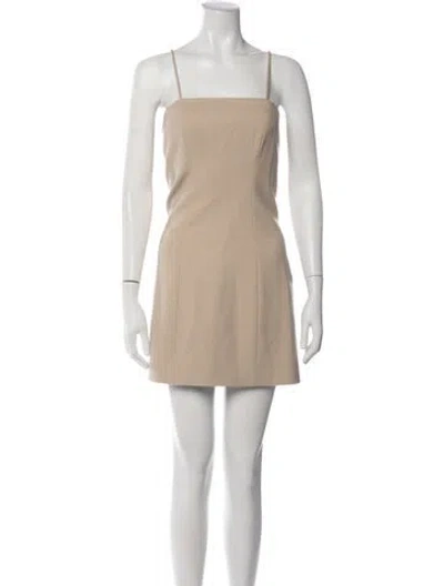 Pre-owned Anna Quan Square Neckline Mini Dress W/ Tags In Neutrals