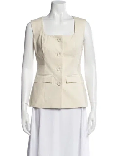 Pre-owned Anna Quan Square Neckline Sleeveless Top In Neutral
