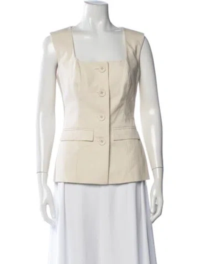 Pre-owned Anna Quan Square Neckline Sleeveless Top In Neutrals