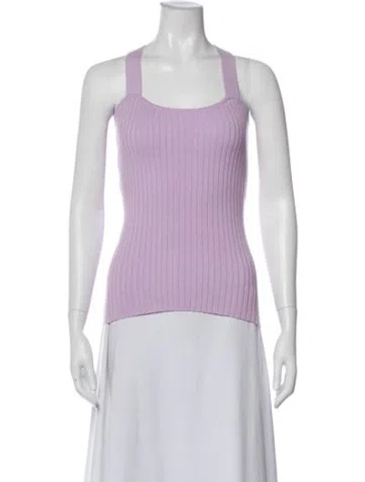 Pre-owned Anna Quan Square Neckline Sleeveless Top In Purple