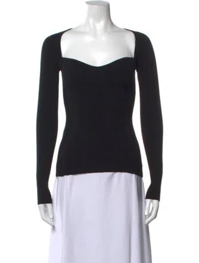 Pre-owned Anna Quan Square Neckline Sweater In Black