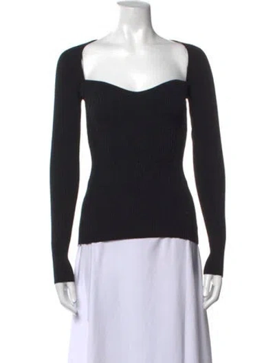 Pre-owned Anna Quan Square Neckline Sweater In Black