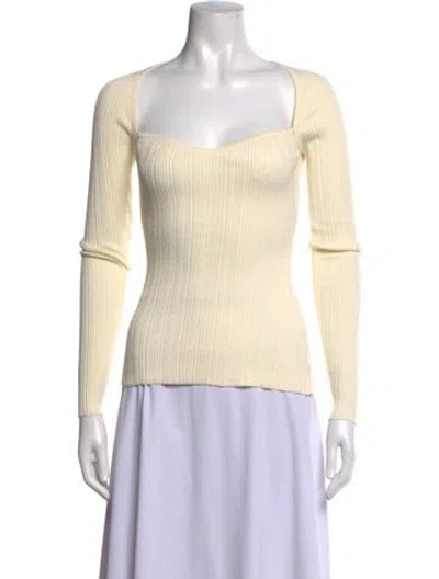 Pre-owned Anna Quan Square Neckline Sweater In Neutrals