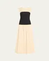 Anna Quan Stefania Colorblock Maxi Dress In White Black