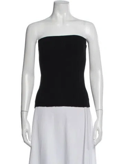 Pre-owned Anna Quan Strapless Crop Top W/ Tags In Black