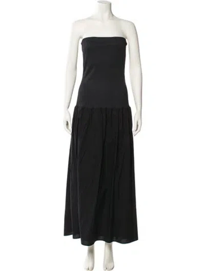 Pre-owned Anna Quan Strapless Long Dress In Black