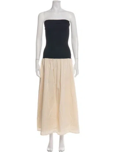 Pre-owned Anna Quan Strapless Long Dress In Black/neutrals