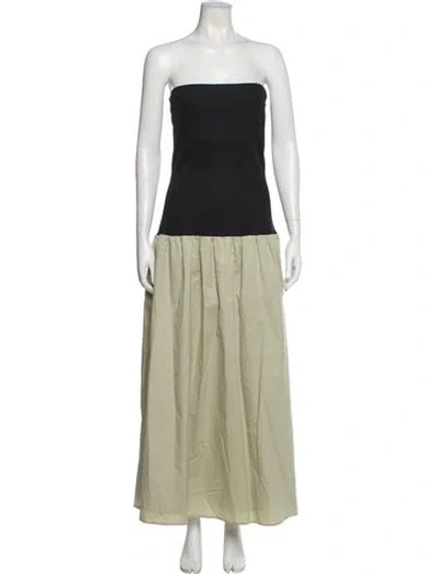Pre-owned Anna Quan Strapless Long Dress In Green
