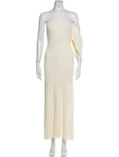 Pre-owned Anna Quan Strapless Long Dress In Neutral