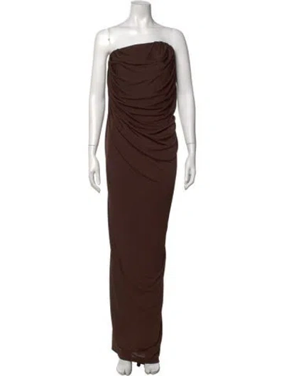 Pre-owned Anna Quan Strapless Long Dress W/ Tags In Brown