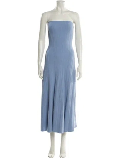 Pre-owned Anna Quan Strapless Midi Length Dress In Blue