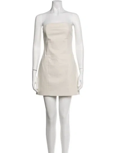 Pre-owned Anna Quan Strapless Mini Dress In Neutrals