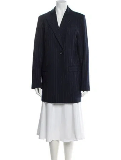 Pre-owned Anna Quan Striped Blazer In Blue
