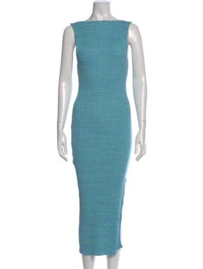 Pre-owned Anna Quan Striped Long Dress In Blue
