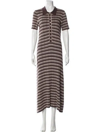 Pre-owned Anna Quan Striped Long Dress In Multi
