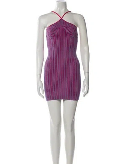 Pre-owned Anna Quan Striped Mini Dress In Multi
