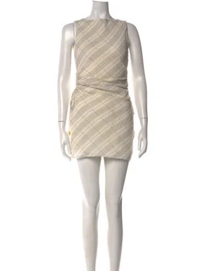 Pre-owned Anna Quan Striped Mini Dress In Neutrals