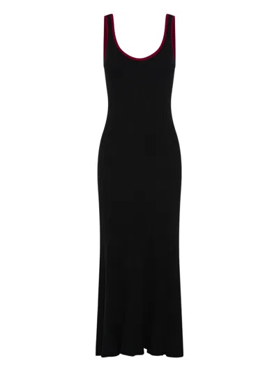 Anna Quan Tahlia Ribbed Scoop-neck Dress In Black