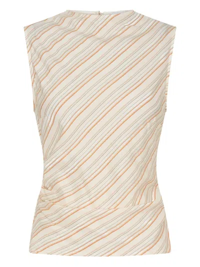 Anna Quan Tali Diagonal-stripe Sleeveless Top In Multi