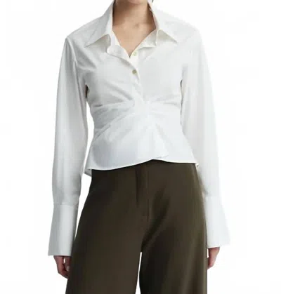Anna Quan Thea Twist Shirt In Swan In Multi