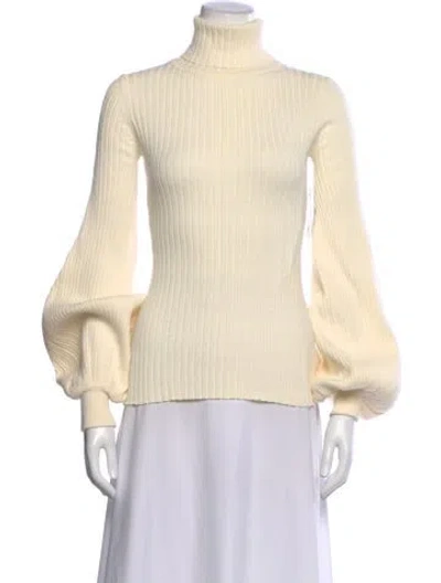 Pre-owned Anna Quan Turtleneck Long Sleeve Top In Neutral