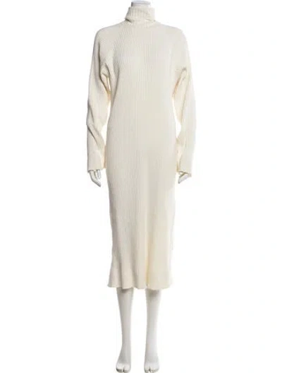 Pre-owned Anna Quan Turtleneck Midi Length Dress In Neutral